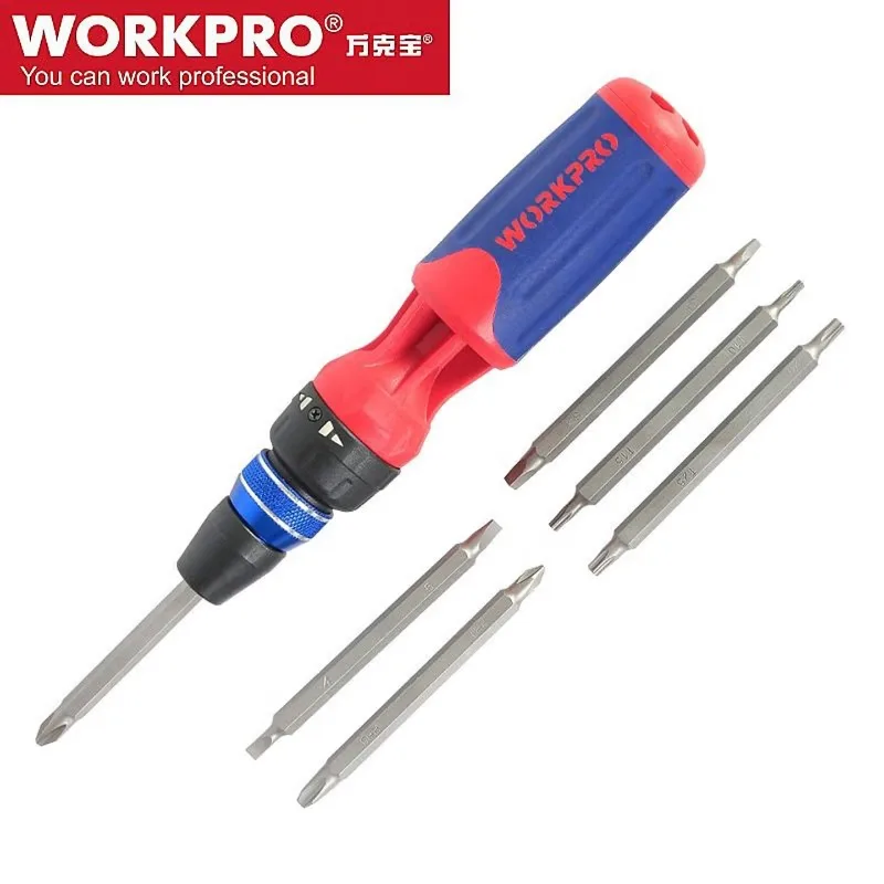 

WORKPRO 12-in-1 Ratcheting Screwdriver S2 Bits 1/4" Hex Ergonomic Honeycomb Grip WP221063
