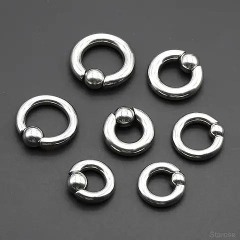 1Pc 다목적 스테인레스 스틸 포로 스프링 비드 링 Septum Nose 피어싱 대형 게이지 헬릭스 BCR 후프 로브 피어싱