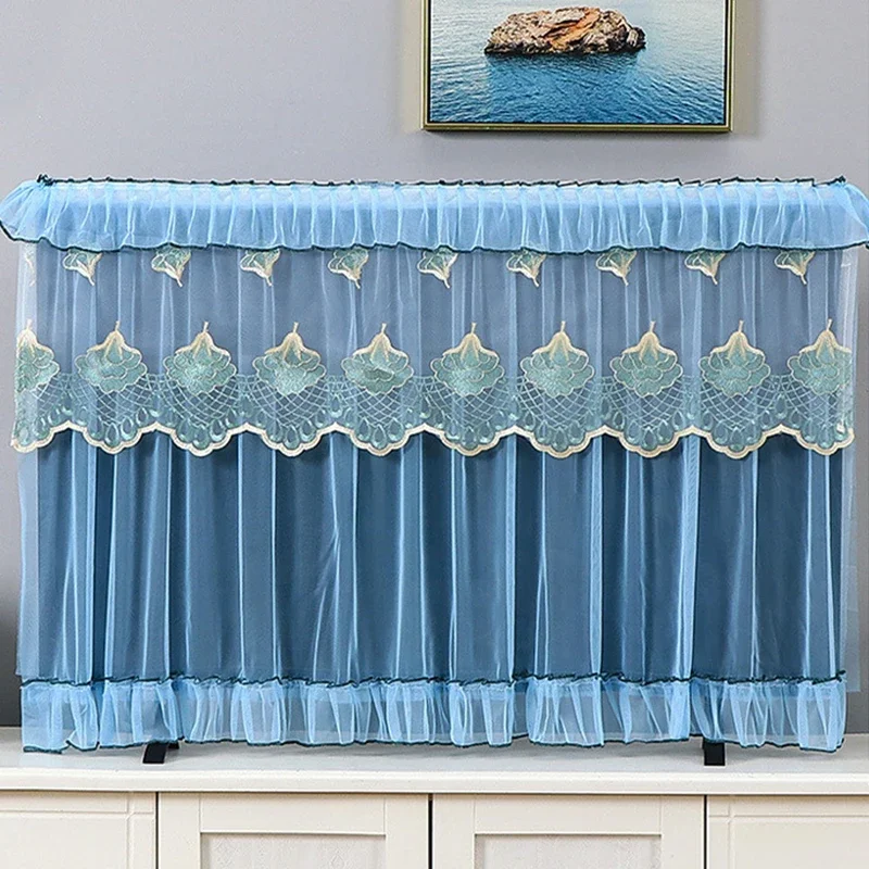 TV Screen Monitor Protector Cover 55/60/65/70/75inch Television LCD Protector Lace Embroidery Dust Cover Home Decorations