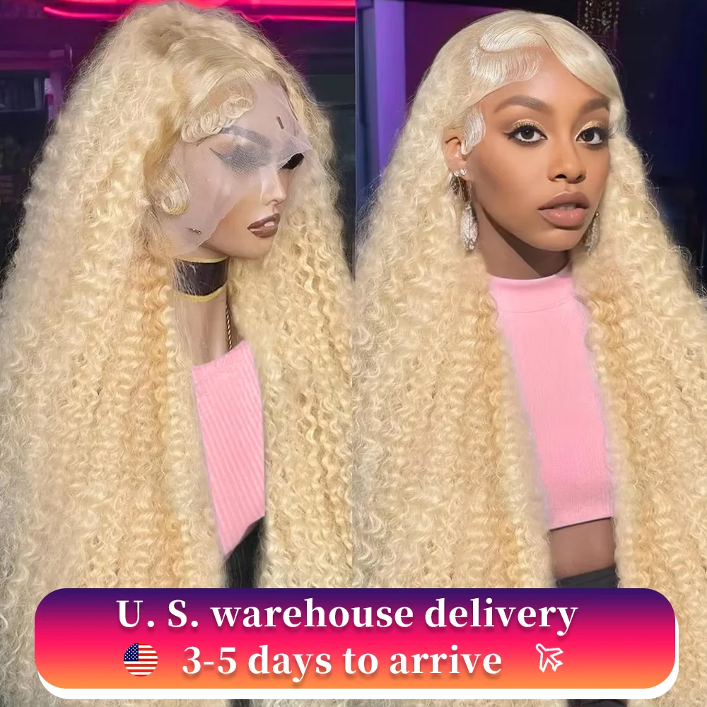 250 Density 30 Inch Deep Wave 613 Honey Blonde 13x4 Lace Front Human Hair Wigs 13x6 Lace Frontal Curly Wave Wig For Woman