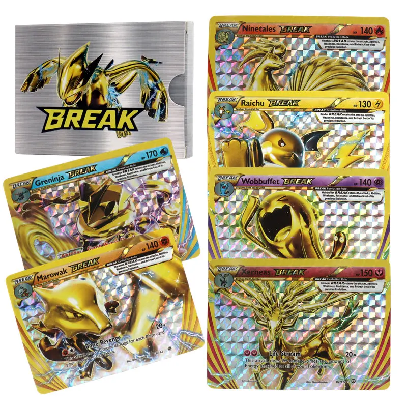Novíssima Coleção de Cartas Raras Pokémon TCG XY Break Card Golden Arcanine Ho-Oh Lugia Greninja Trevenant