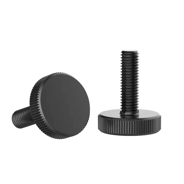 Gb835 Din653 Black Steel Knurling Flat Knurled Thumb Screw Hand Tighten Computer Screws M3-m8