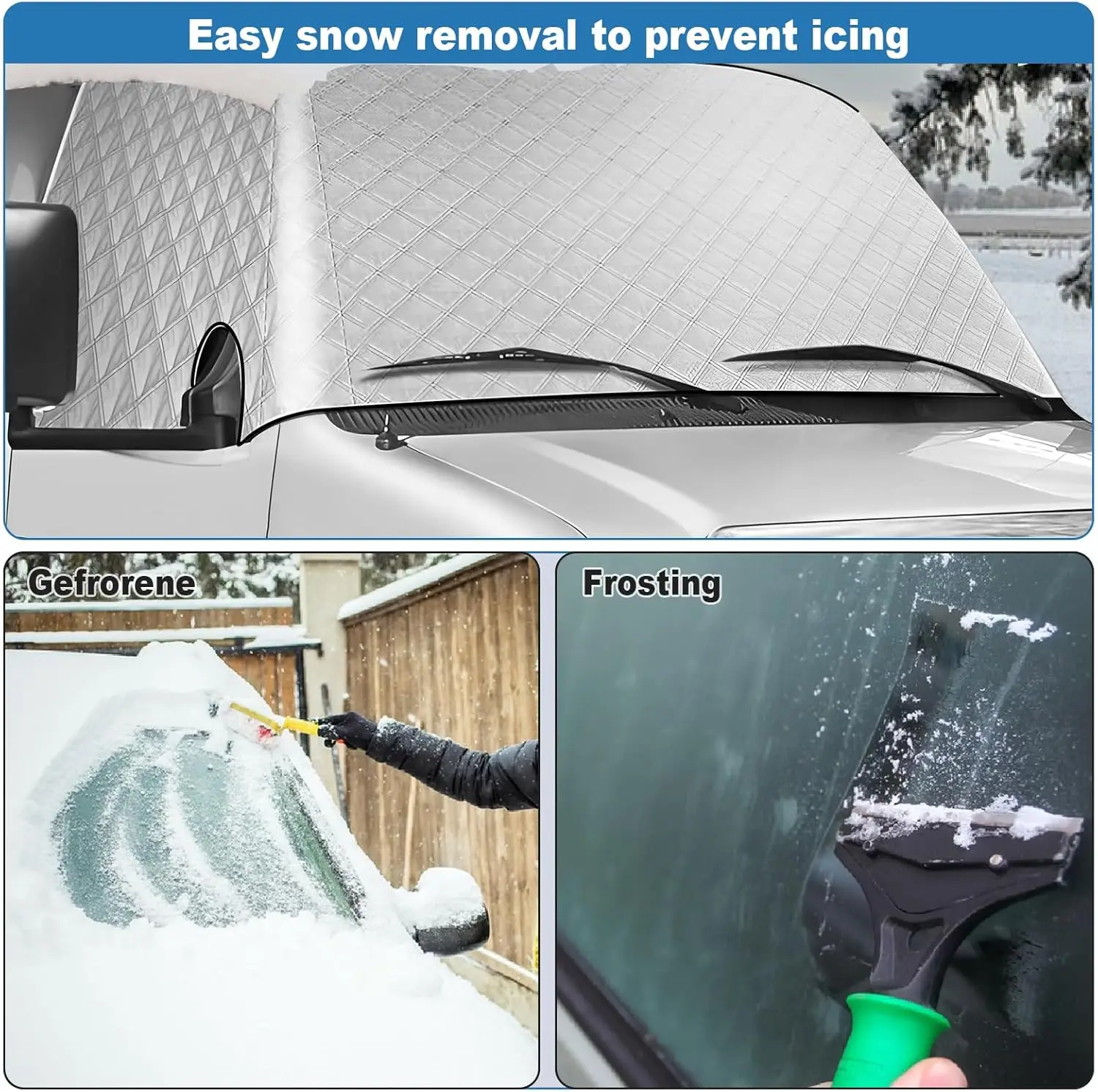 Windscreen Cover Anti Frost Ice Dust Window Cover Sun Protection For VW T6 Transporter 2016-2022 Motorhome Vans Car Accessories