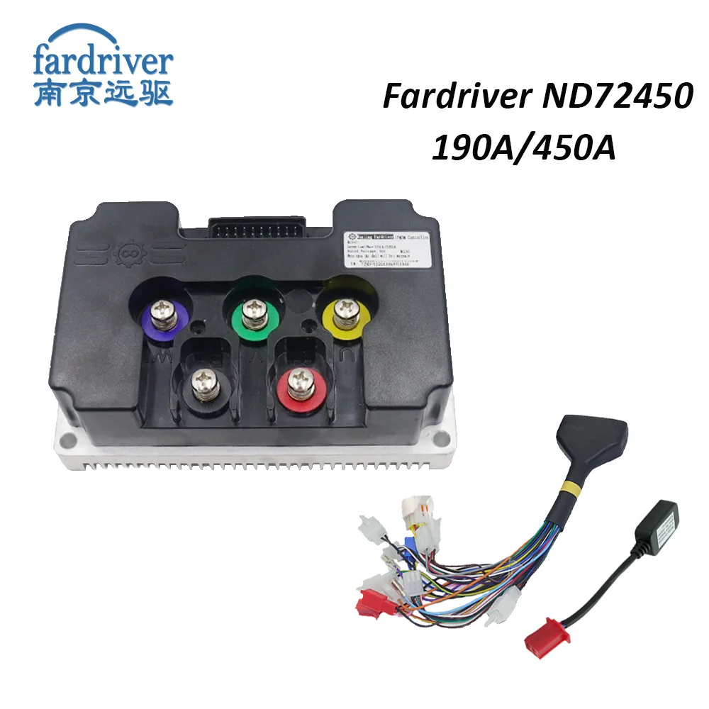 FarDriver ND72450 Controller 72V 190A with DKD LCD Speedometer Display Kits Programmable for Electric Motorcycle Scooter Motor
