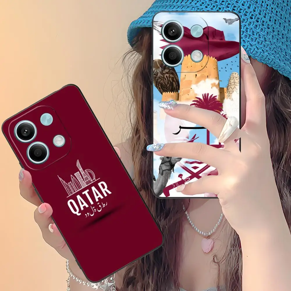 حافظة هاتف محمول بعلم قطر لهاتف Xiaomi Redmi Note 14 13 12 11 S Pro Plus 4G 5G غطاء طباعة ملون للهواتف الذكية الجميلة #2