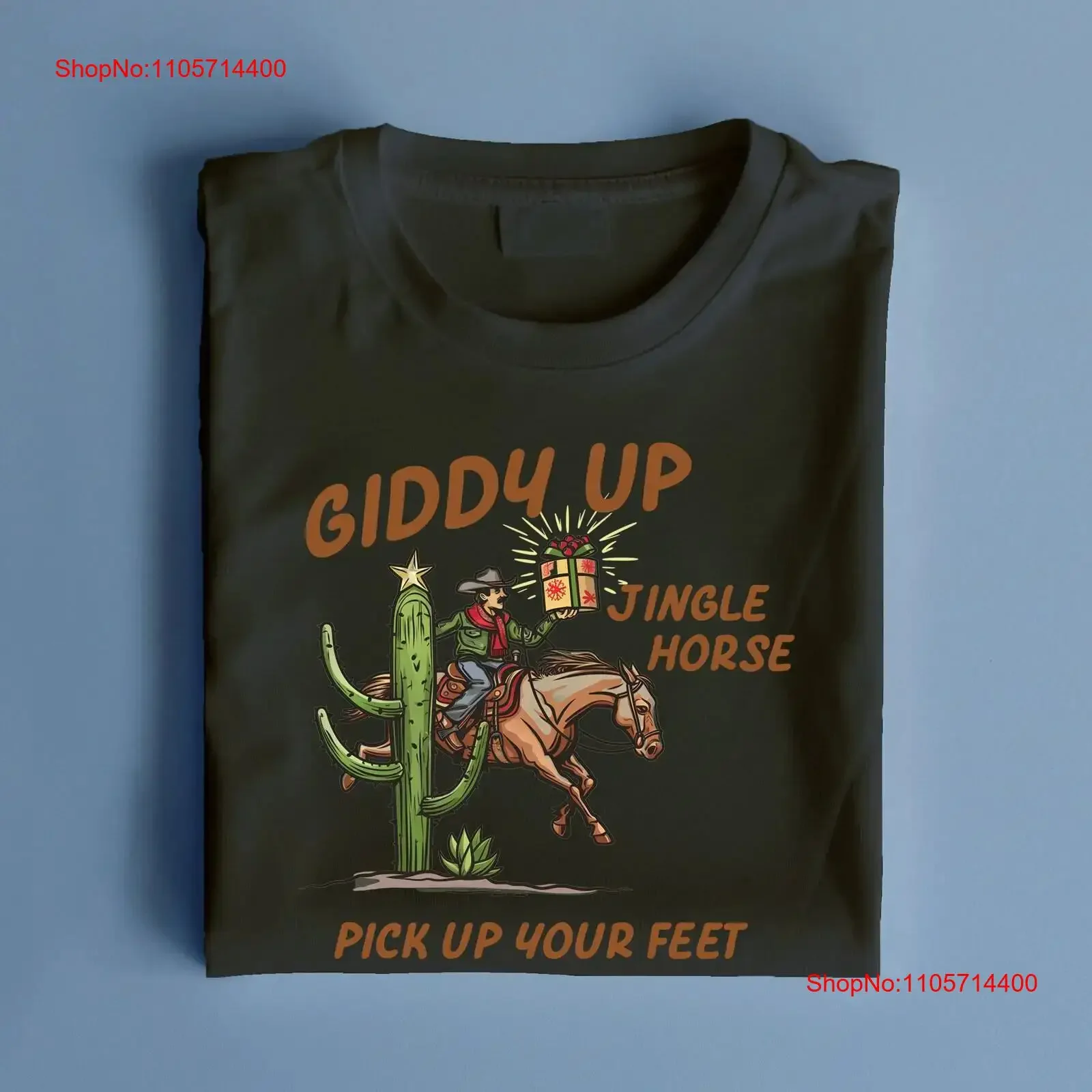 Cowboy Christmas Sweater Giddy Up Jingle Horse Pick Your Feet Howdy Country Cowgirl T Shirt SweaT vintage Washed