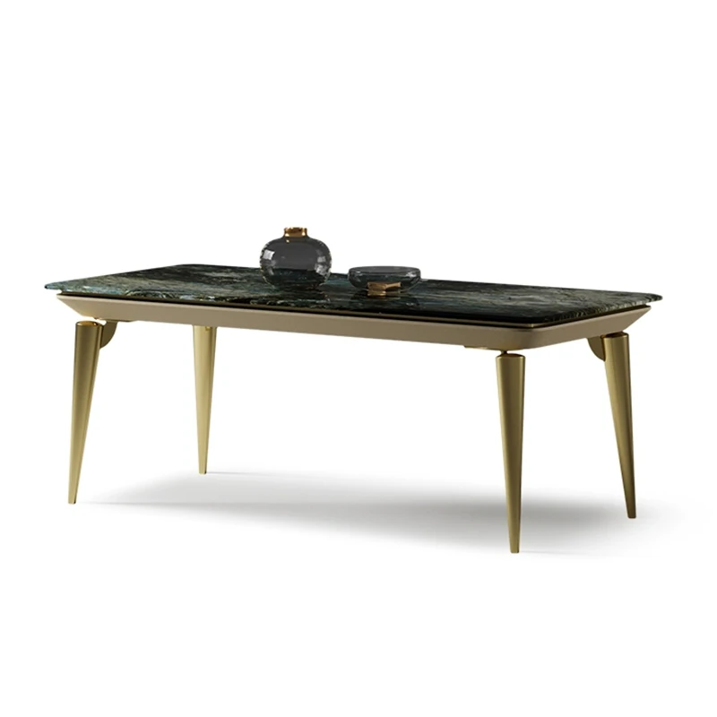 

# Dining Table Modern Italian Style Luxury Solid Wood Stainless Steel New Design High-end Home Furniture