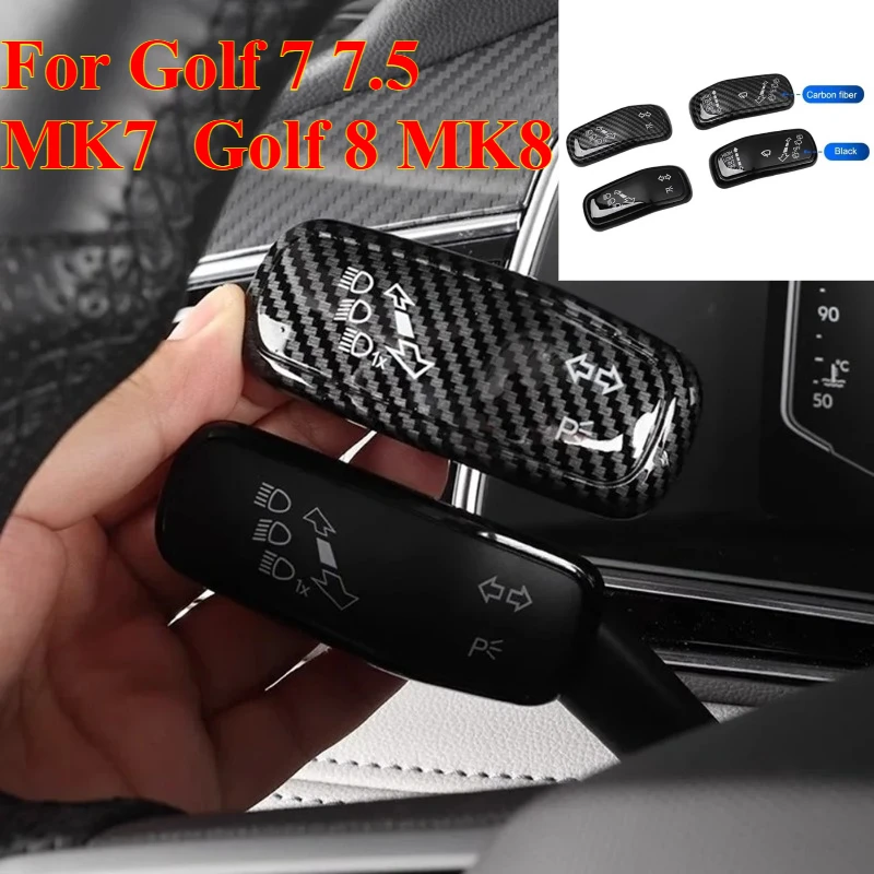 

2PCS Car Interior Accessories Car Steering Wheel Headlight Switch Control Cover Wiper Switch Trim For Golf 7 7.5 MK7 Golf 8 MK8