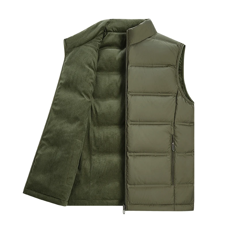 Winter Men White Duck Down Vest Men Warm Windproof Stand Collar Sleeveless Vests Male Pocket Ultralight Waterproof Waistcoat 7XL