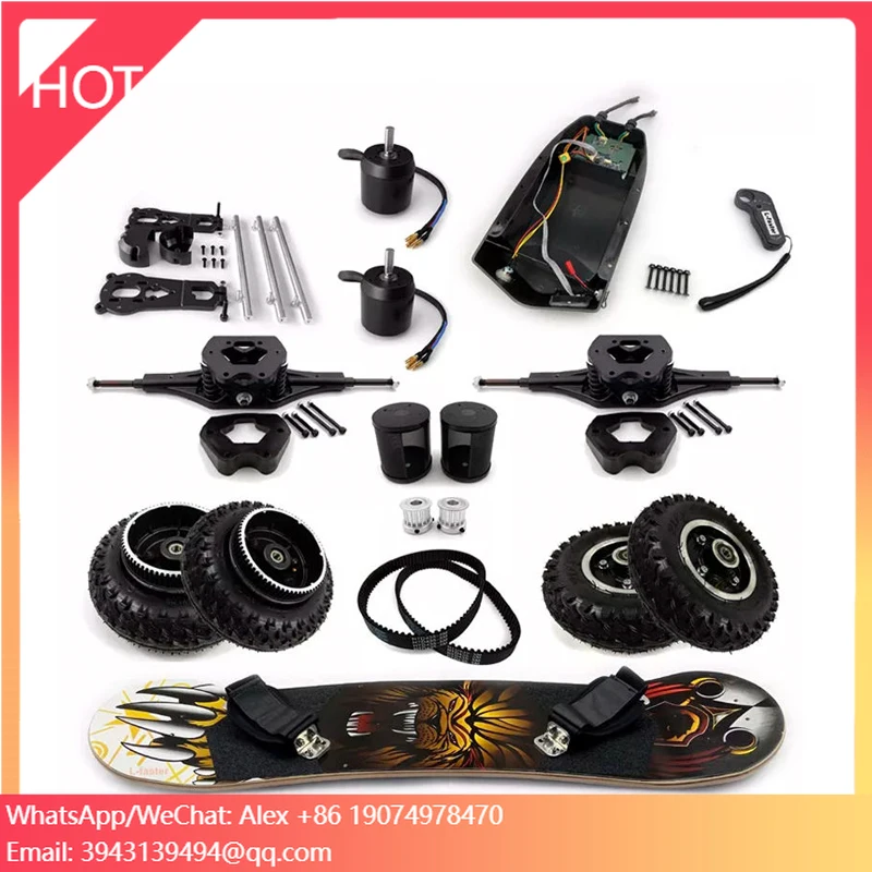 

Недорогой комплект для самостоятельной сборки электрического лонгборда для взрослых с двумя моторами 36В 2800Вт, для бездорожья, универсальный скейтборд