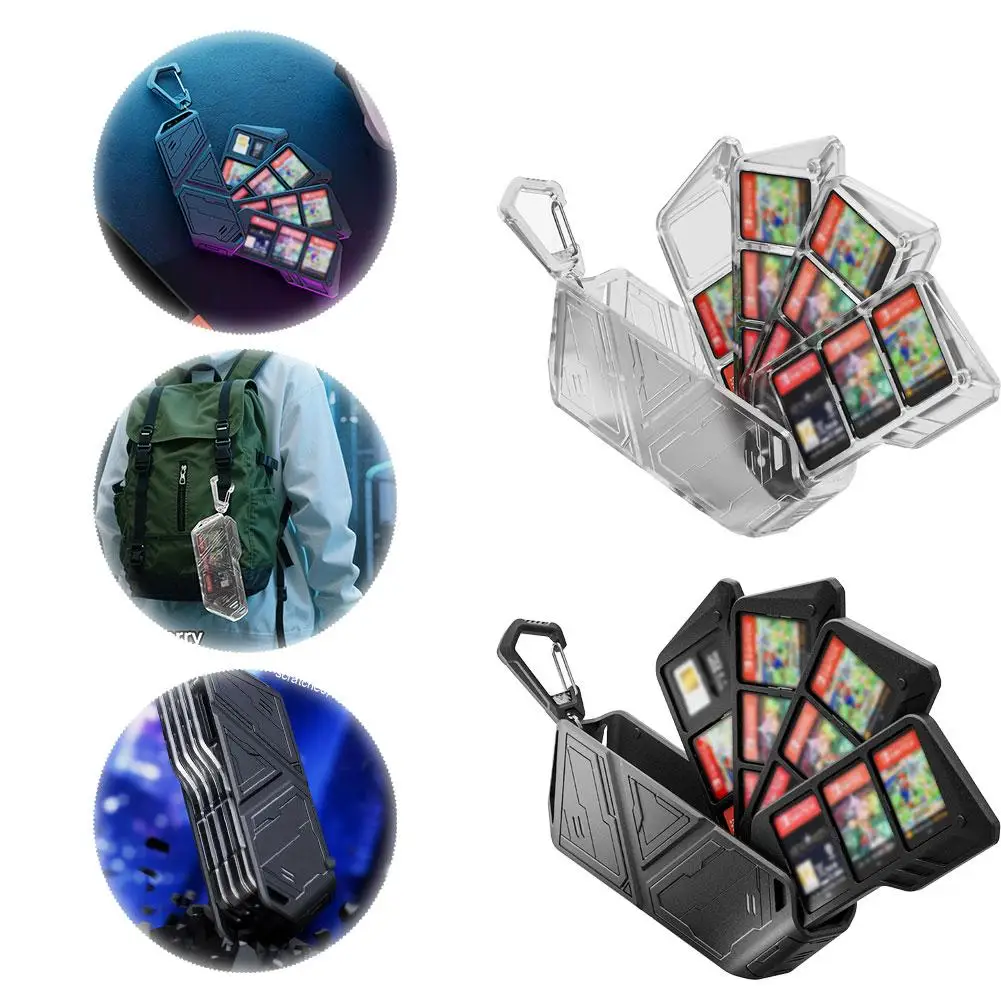 Transparent Game Card Case For Switch 2 OLED Lite Hard Shell Anti Scratch Holds Cartridges/Memory Cards Portable With 4 Lay F5D4