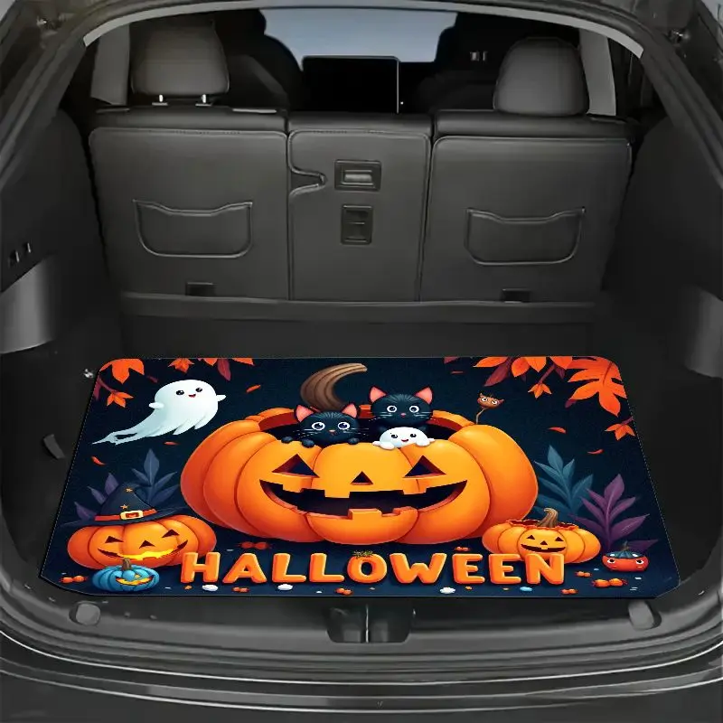 

VIKAMA Creative Cartoon Halloween Pumpkin Ghost Face Carpet Festival Atmosphere Decorative Floor Mat Home Decoration