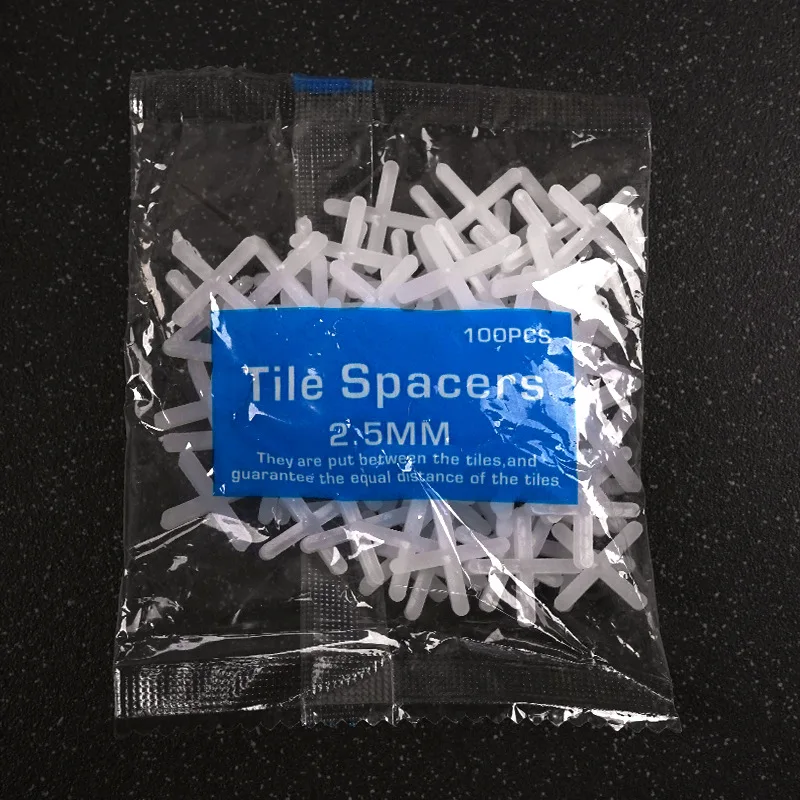 100-500pcs Ceramic Tile Spacer 1/1.5/2/2.5/3/5/8/10mm Cross Tile Leveling System Clips For Floor Wall Laying Construction Tools
