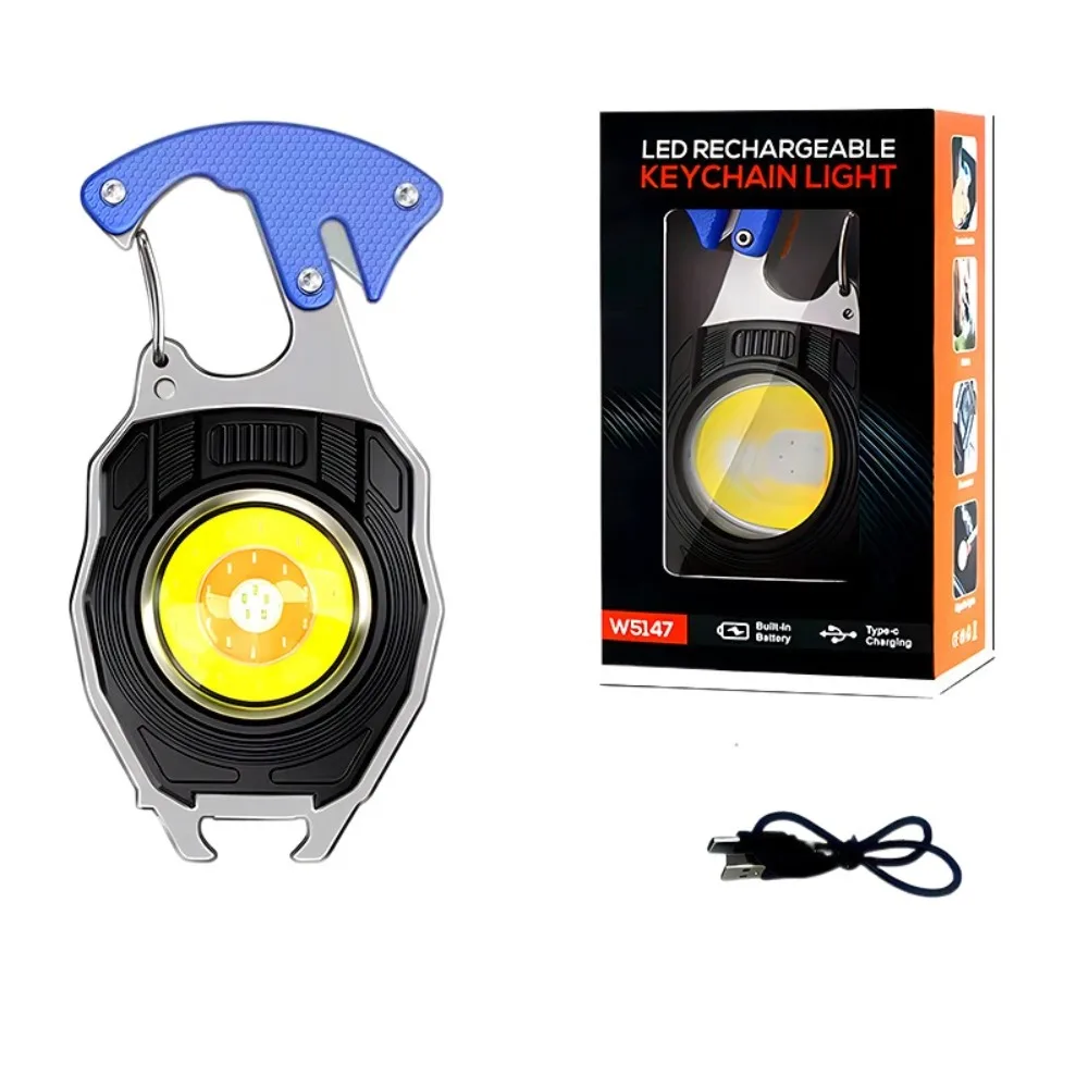 

Portable Keychain Flashlight Rechargeable Waterproof Keychain Lighter 7 Light Modes Multifunctional Mini Camping Light Camping