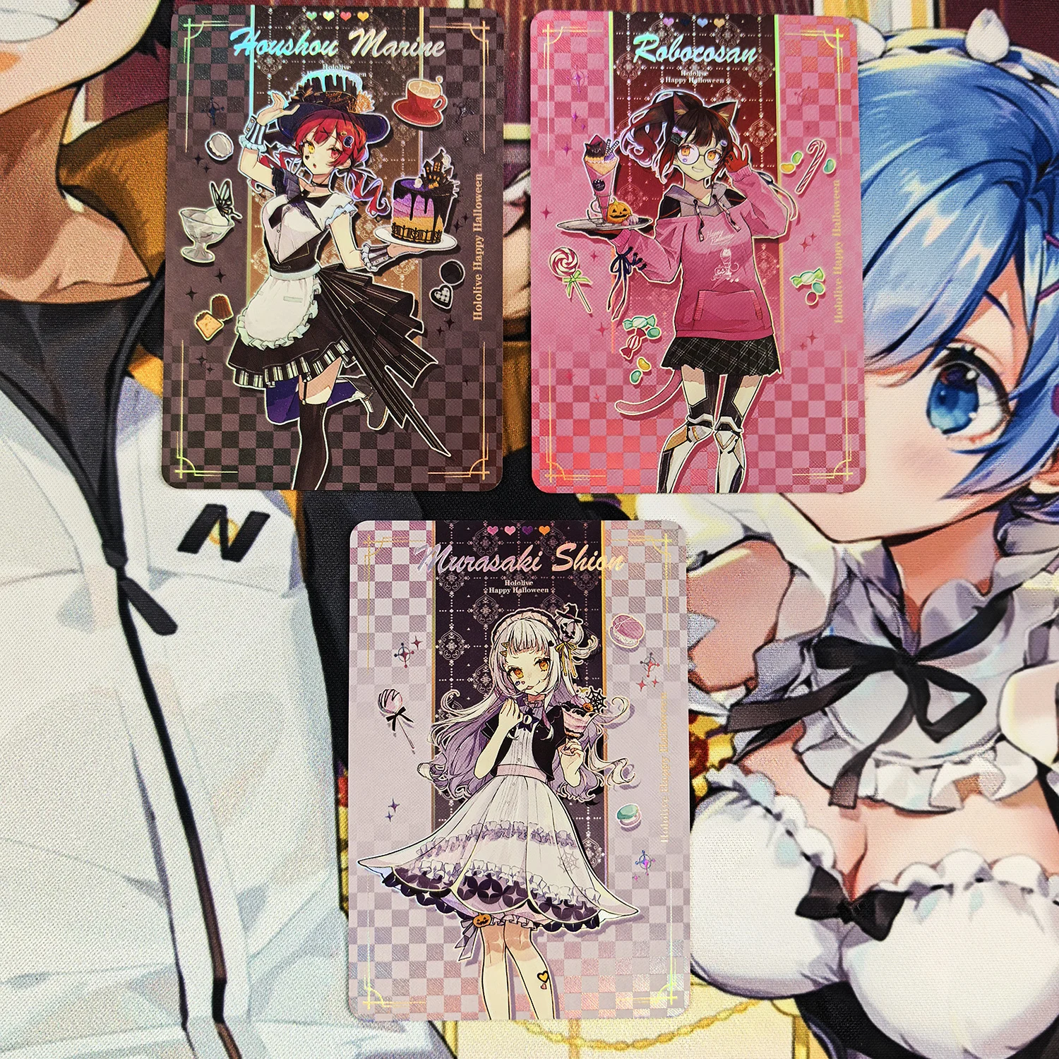 3 pz/set Fai Da Te Self Made Dea Storia Hololive Collezione di Halloween Carta Rifrazione Colore Flash Anime Carta Regalo Giocattolo