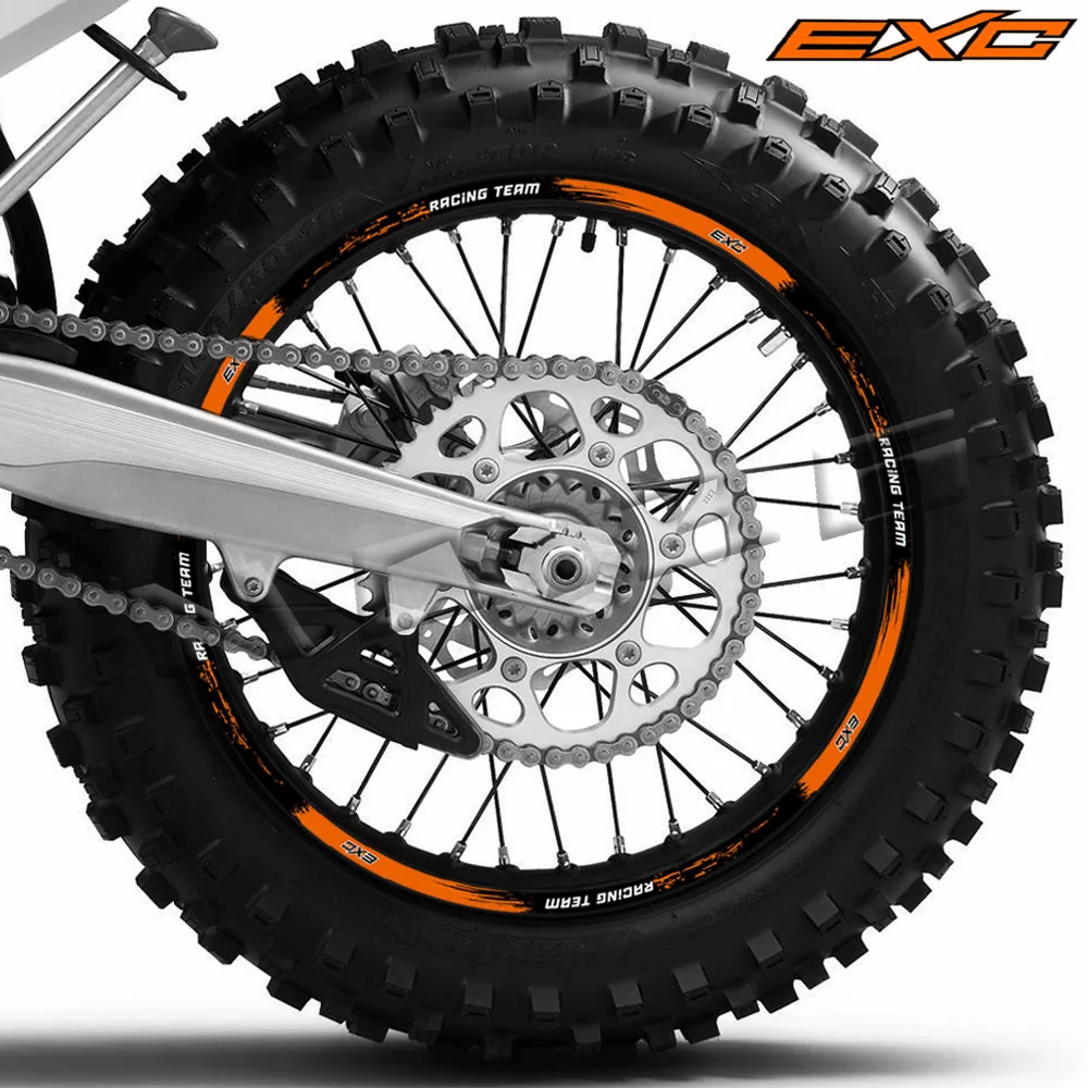 For KTM EXC 125 250 300 350 450 500 525 EXCF Motorcycle Wheel Sticker Reflective Motocross Rim Decal Stripe Tape