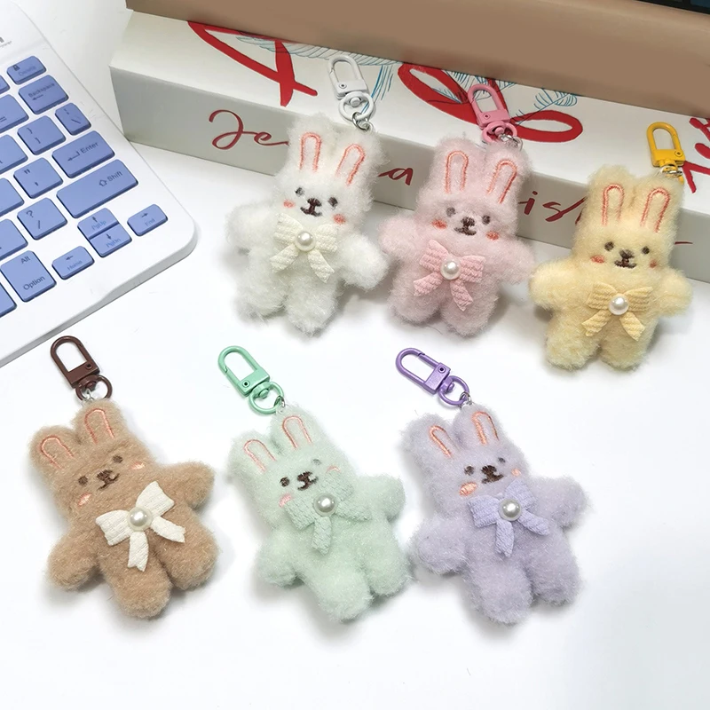 Милый-кролик-брелок-очаровательный-плюшевый-кулон-для-сумки-женский-брелок-для-ключей-украшение-для-детского-рюкзака-для-девочек