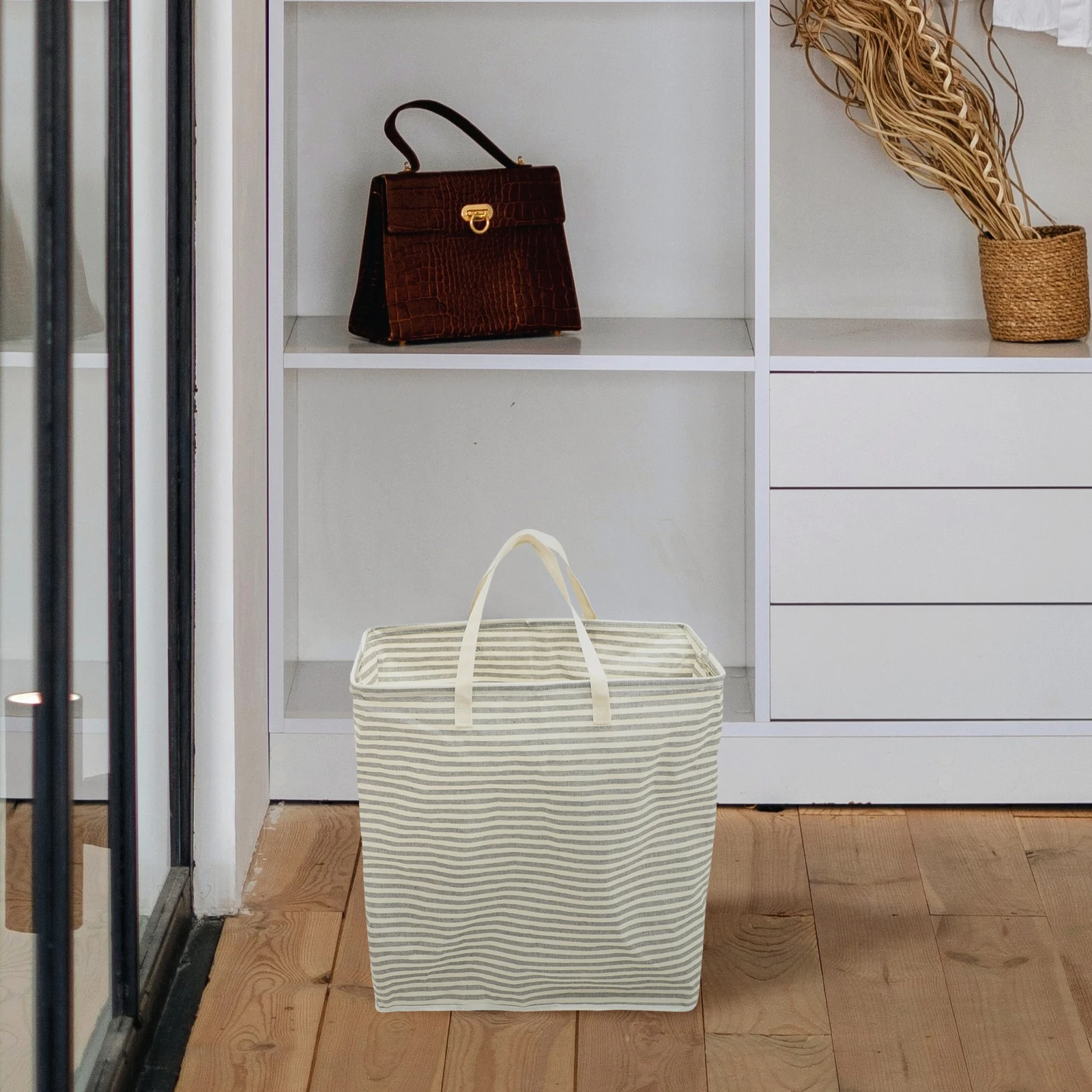 

Large Storage Basket Laundry Baskets for Organizing Clothes Folding Collapsible with Handles Grey Cute Decorative Child