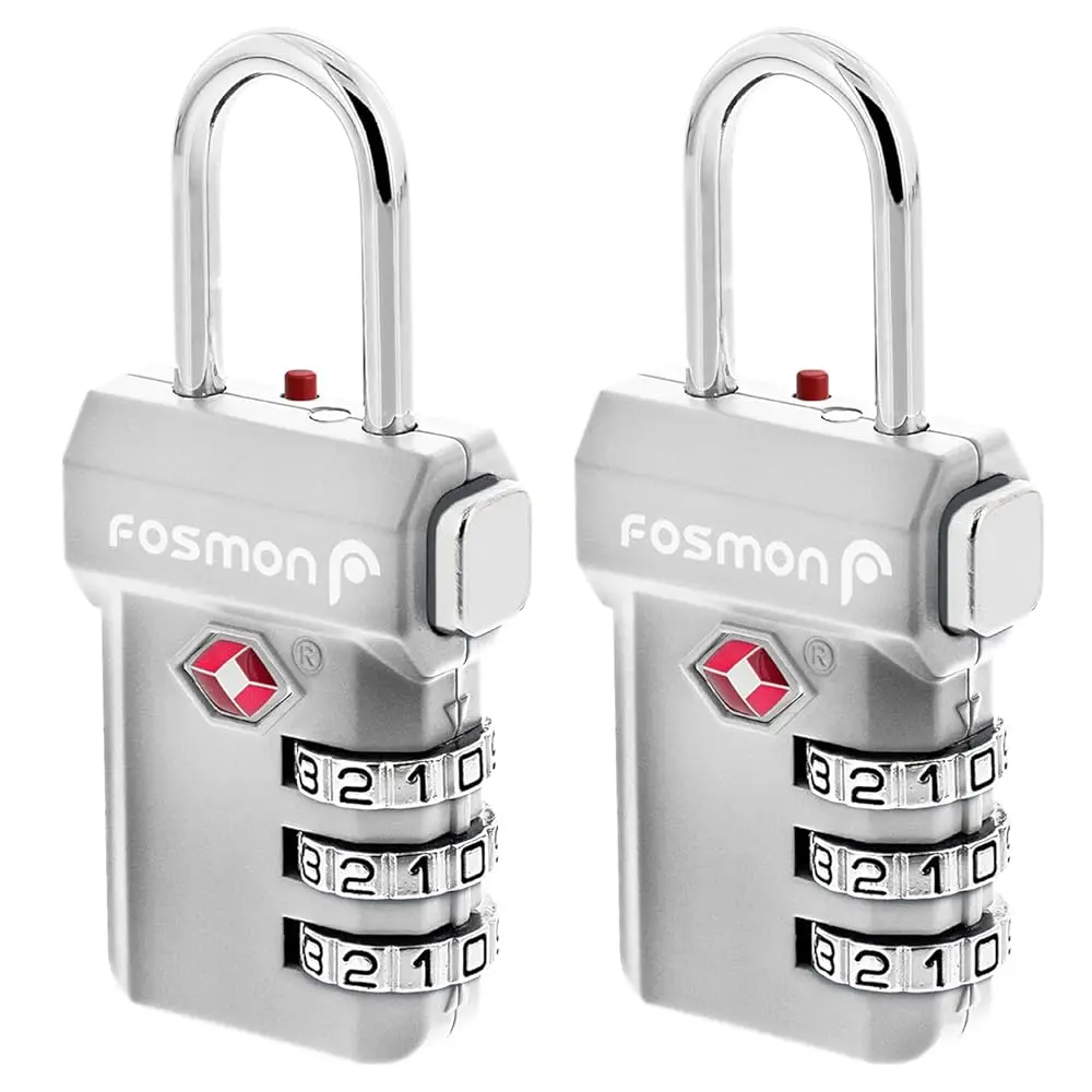 

TSA Approved Locks for Luggage. Suitcase Locks with Open Alert Indicator, 3 Digit Combination Padlock with Alloy Body for Tr