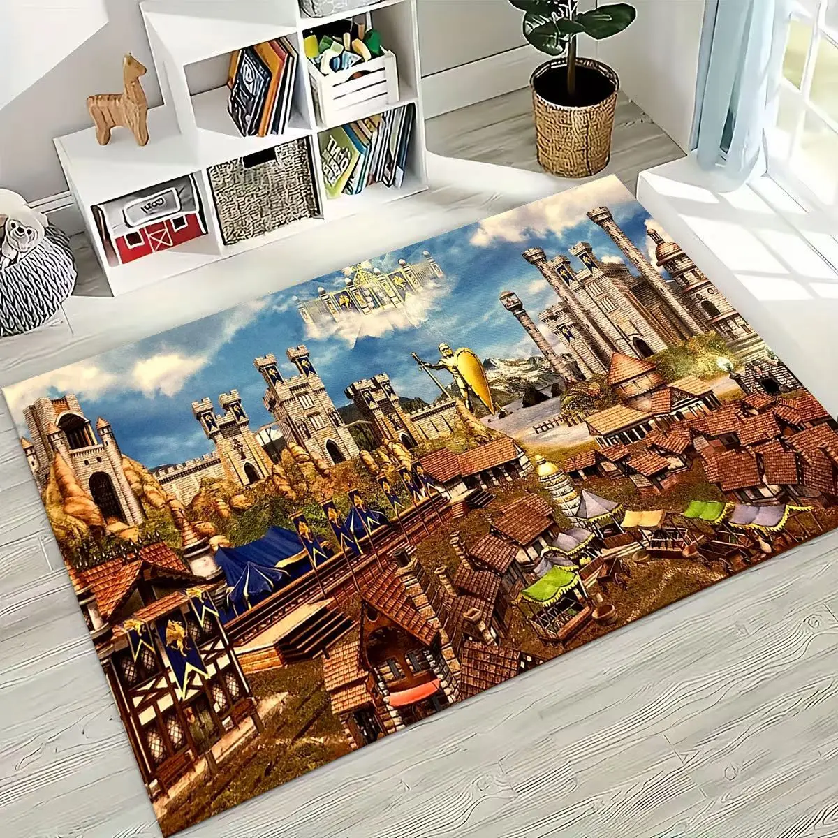 الرجعية أبطال القوة والسحر خريطة ألعاب الفن البساط لغرفة النوم غرفة المعيشة أريكة المنزل ممسحة ديكور ، كبير الاطفال عدم الانزلاق الكلمة حصيرة