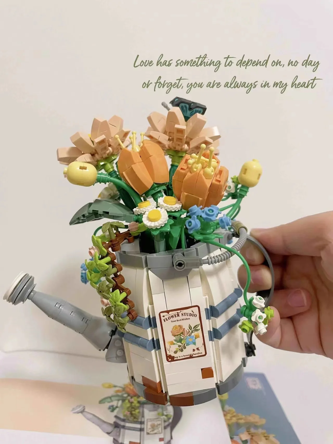 MINI Flower Spray Pot Building Block Flower Meaty Plant Home Decoration Building Block Boys and Girls Children\'s Toy Gift