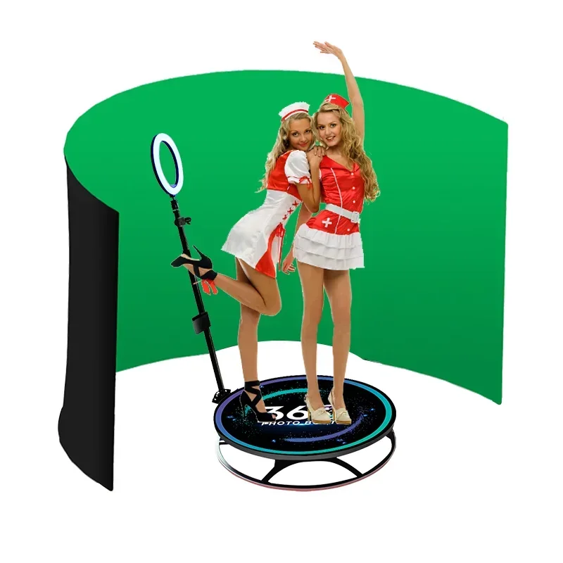 Orcavue xl 360 cabina de vídeo backdeop ls vision 360 cabina de fotos máquina impresiones instantáneas 100 cm 360 cabina de fotos con software