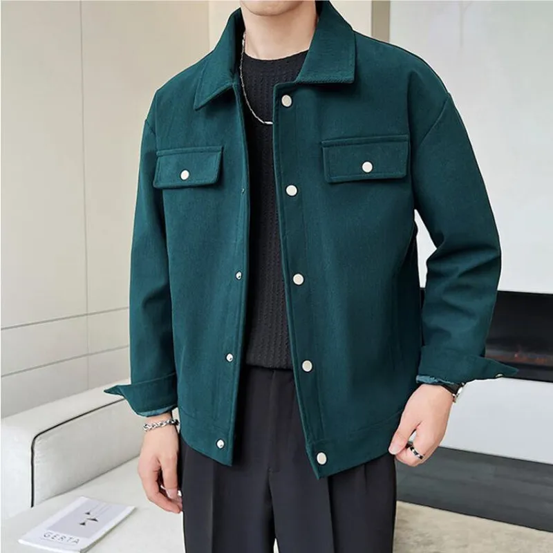 Men Spring High Quality Fashion Casual Jackets/Male Slim Fit Solid Color Lapel Loose Jacket Brand Clothing Chaquetas Hombre Coat