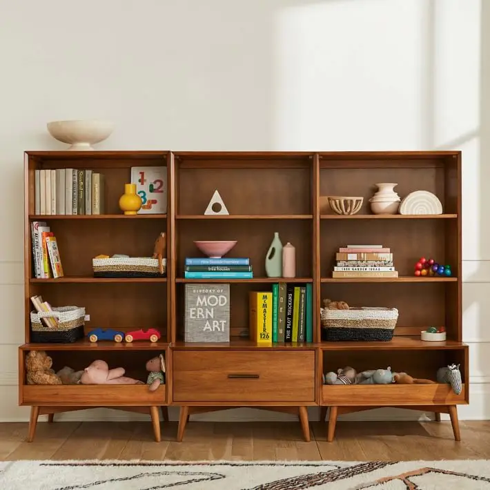 Simple Kids Furniture Multi-layer Small Solid Wood Bookshelf Storage Cabinet Children Shelf