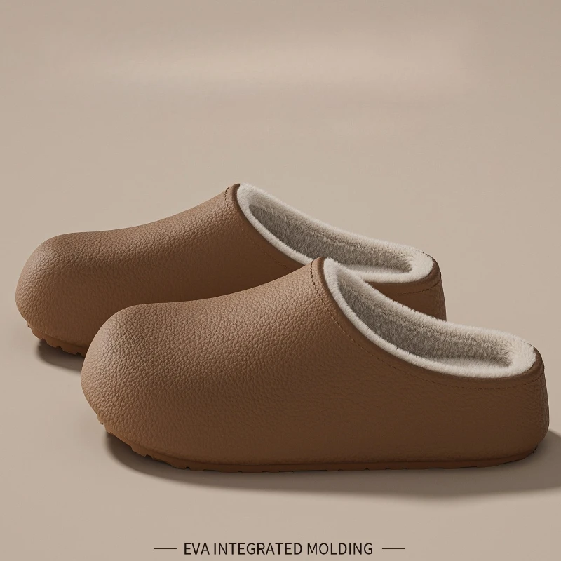 Winter Casual Men's Slippers Indoor Waterproof Home Shoes Fur Flat Warm Fashion Couples Bedroom Houseshoes Slipeprs for Man