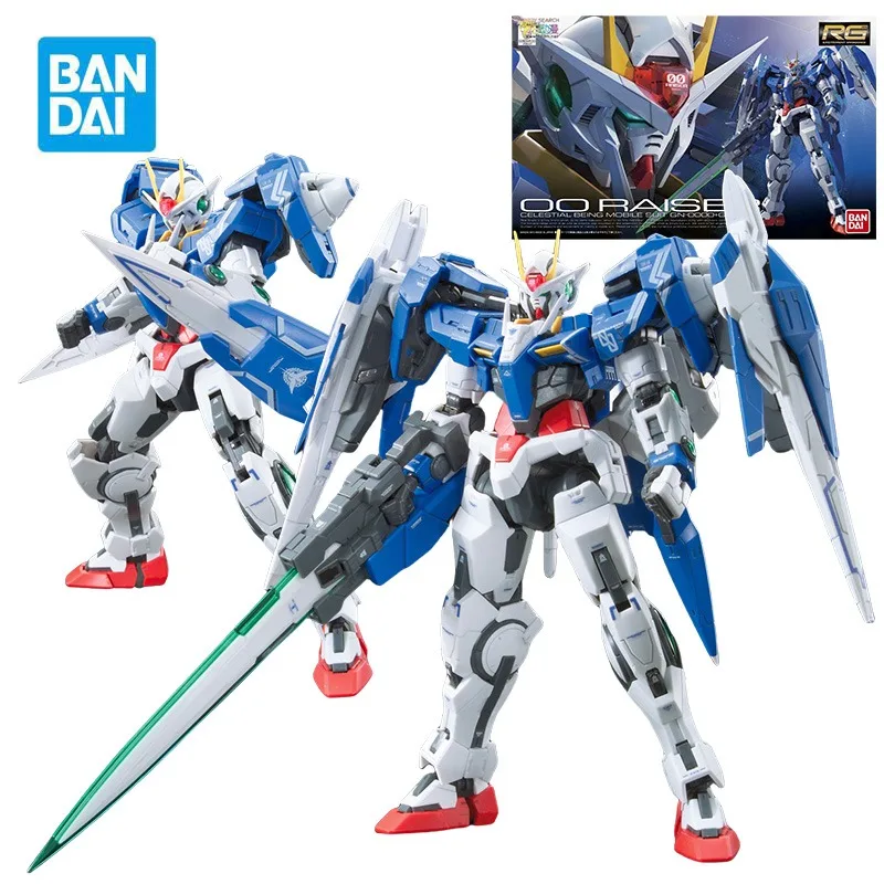 

BANDAI RG 1/144 GN-0000+GNR-010 00 Raiser Action Figures Celestial Being Mobile Suit GN-0000+GNR-010 Gundam Anime Model Kit