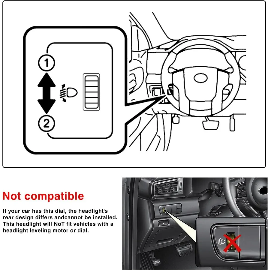 متوافق مع مصابيح تويوتا تندرا 2007-2013 (نماذج تسوية المصابيح الأمامية W/o) 2008-2017 المصابيح الأمامية تويوتا سيكويا (12-14 موديلًا بدون #2