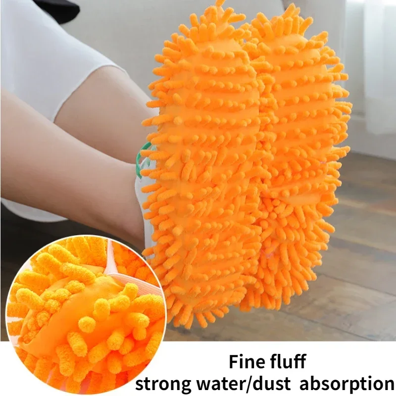 1 قطعة متعددة الوظائف الطابق الغبار تنظيف أحذية مفتوحة القماش كسول التطهير أحذية المنزل الطابق قابل للغسل تنظيف ستوكات القماش