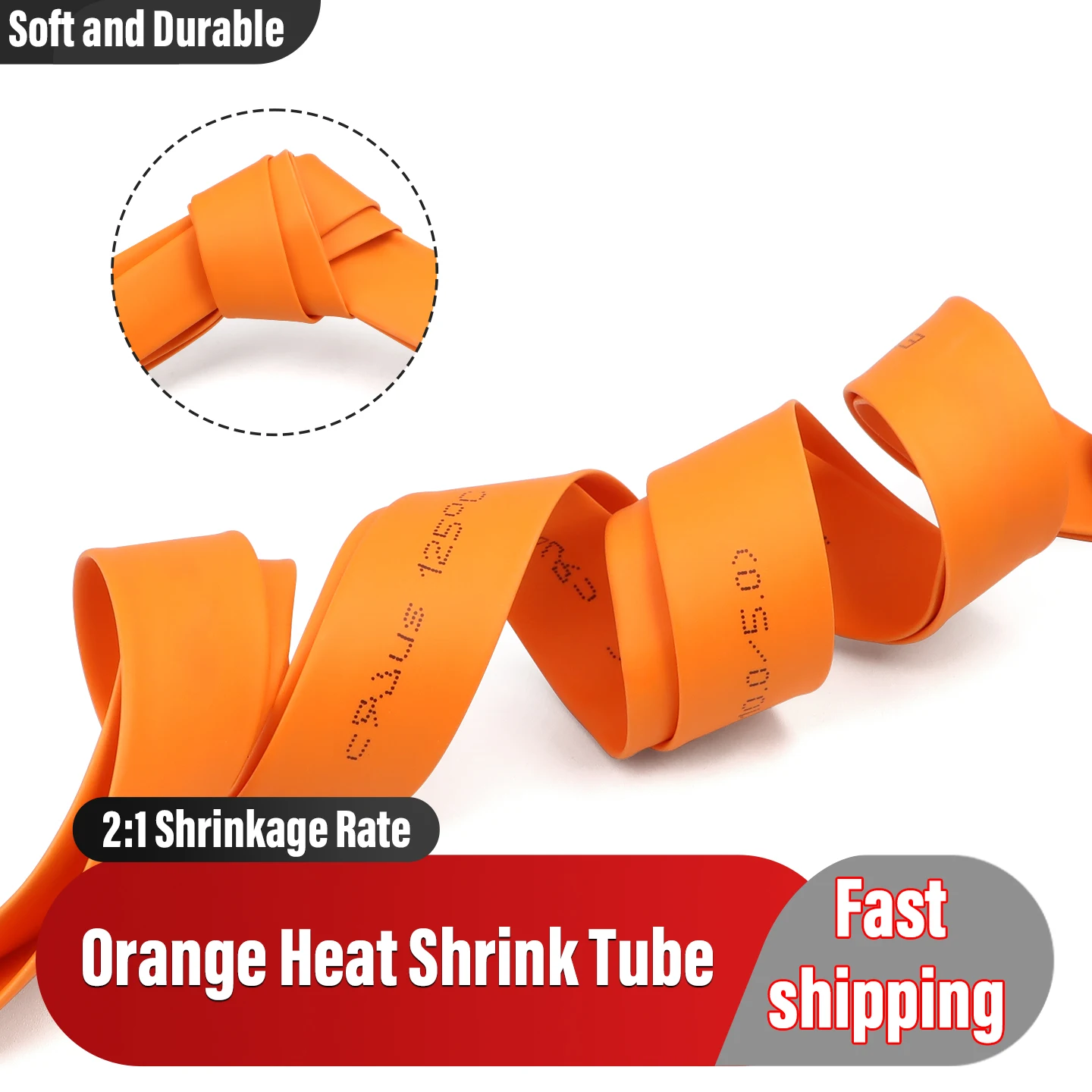 

Orange 2:1 Heat Shrink Tube Diameter 1mm ~ 50mm DIY Connection Electrical Wire Wrap Cable Insulation Waterproof Shrinkage Tubing