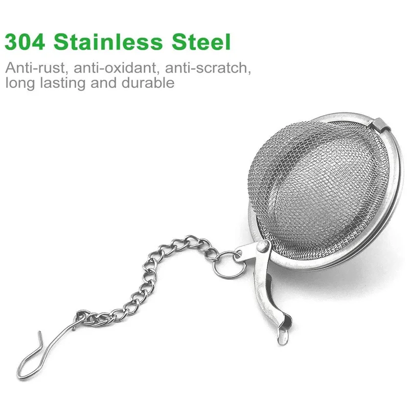 1-5 uds infusor de té de acero inoxidable esfera de bloqueo colador de bola de té de especias infusor de malla coladores de filtro de té accesorios de cocina