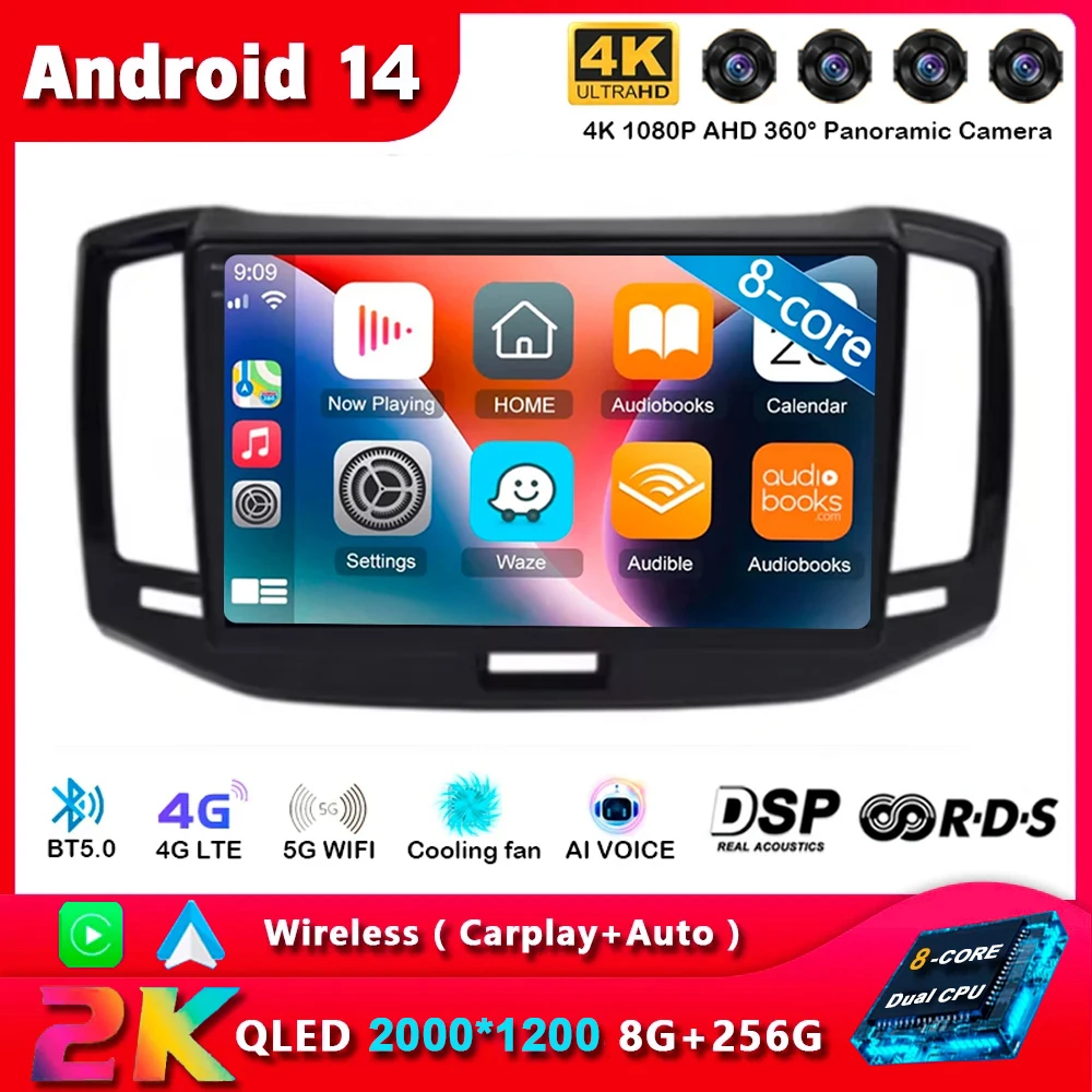 

Android 14 Carplay DSP WIFI+4G For Chery E3 2013 2014 2015 2016 2017 Car Radio Multimedia GPS Video Player Stereo 2din Head Unit