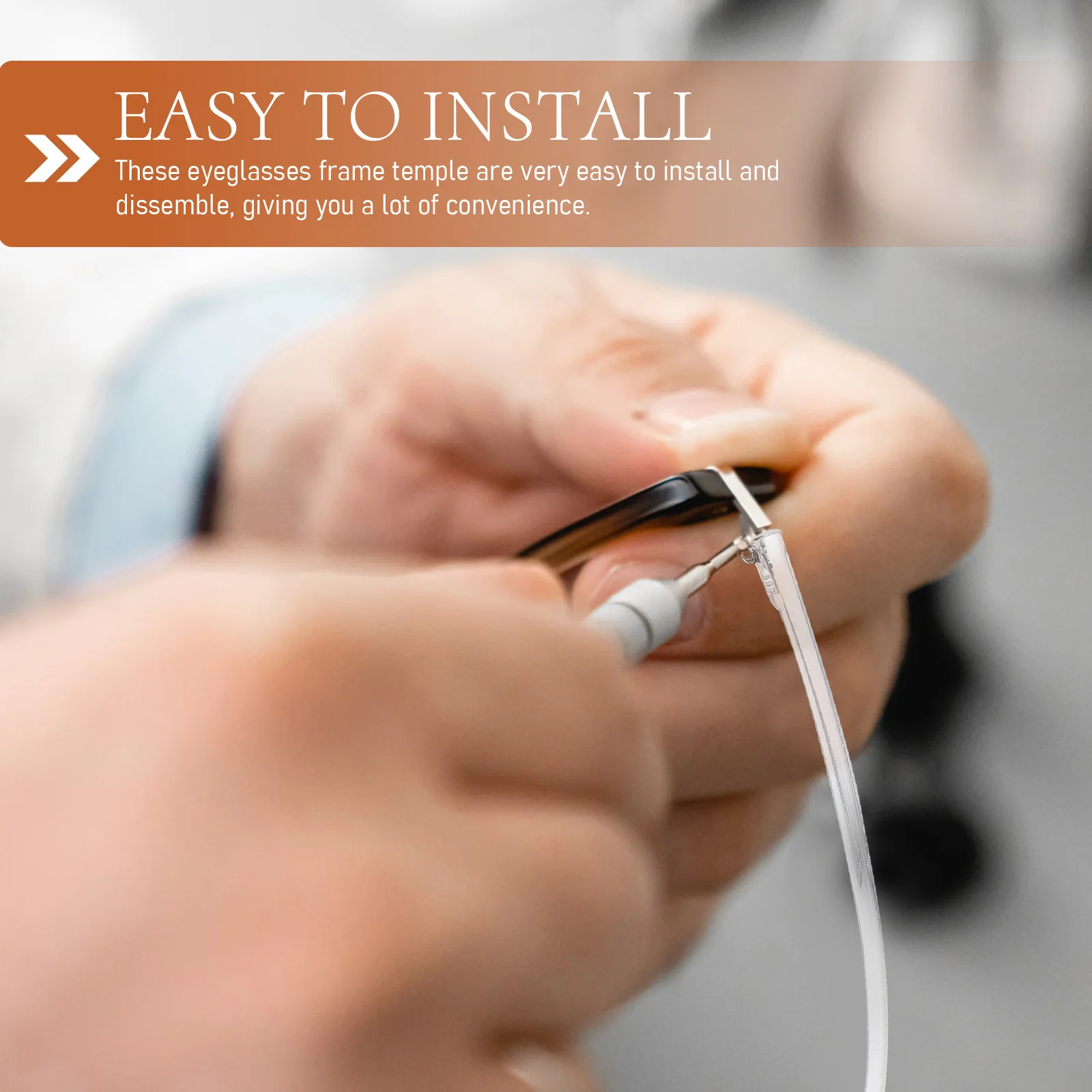 ขาแว่นอะคริลิคใสแบบสากล 1 คู่ สำหรับซ่อมแว่นตา น้ำหนักเบา แข็งแรง ทนทาน