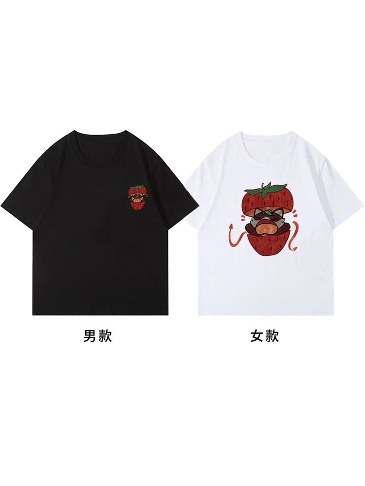 イチゴ犬柄 Tシャツ夏シーズン 2025 新しいカジュアル通気性半袖