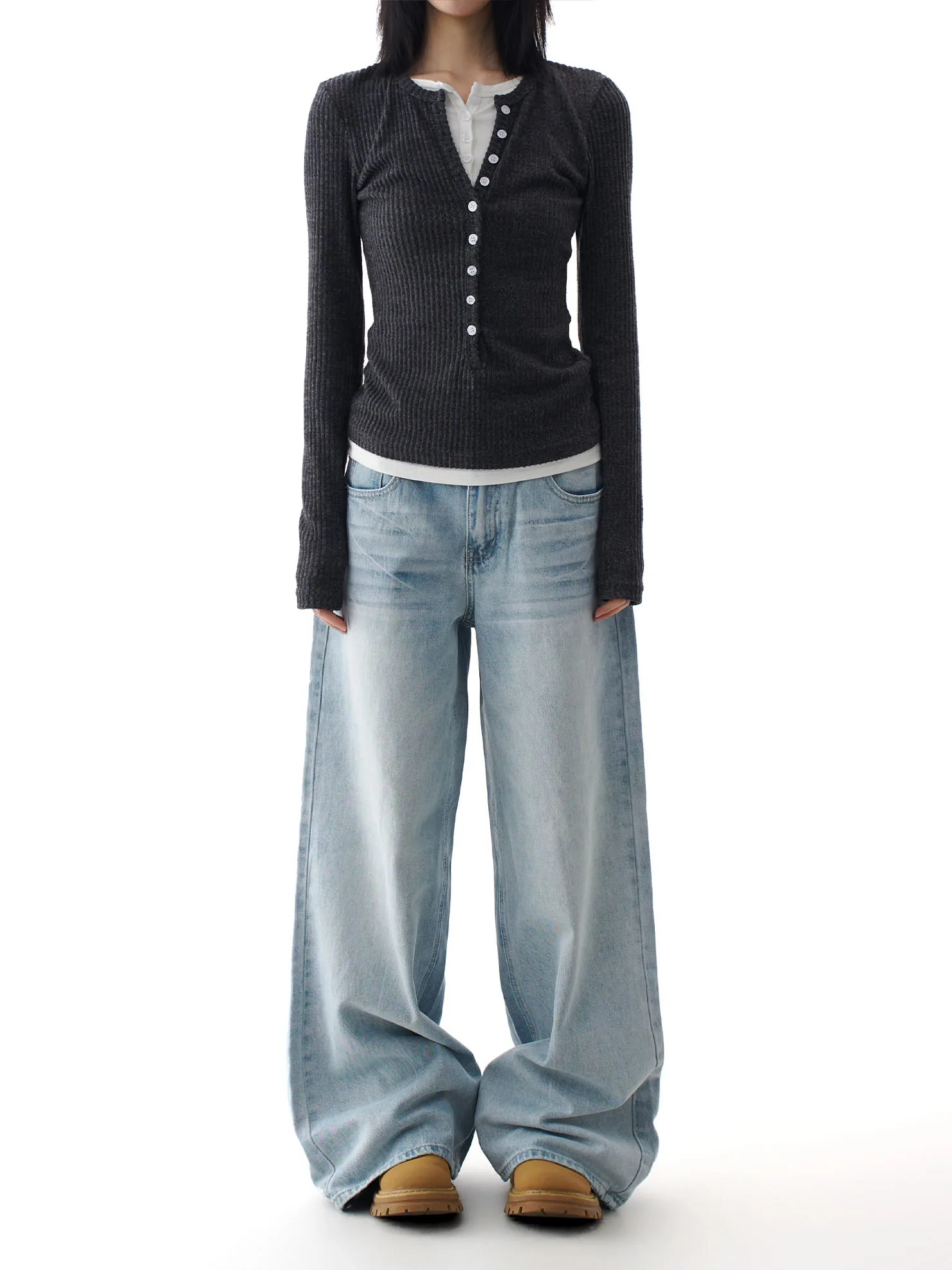 

American Sle High Waist Wide Leg Jeans Women's Light Blue Waed Straight Leg Jeans Spring 2026 New Arrival Casual Cotton