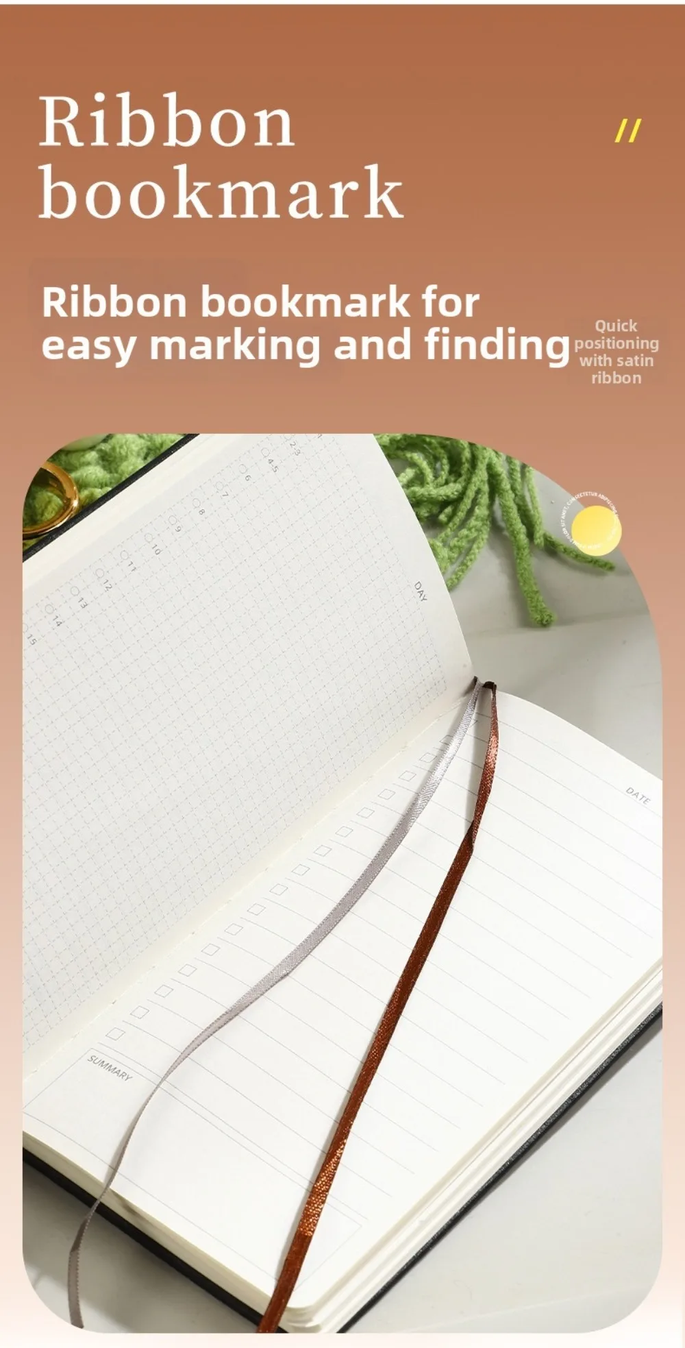 Tragbares A6-Notizbuch für To-Do-Listen, Business-Notizbuch mit PU-Ledereinband, Planungsnotizbuch im Taschenformat, Tagesaufgabenplaner – Detail 5