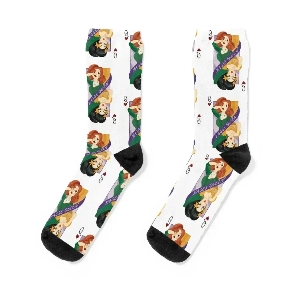 

Yass Queen Jinkx & DeLa drag greetings Socks colored man happy cycling Socks For Girls Men's