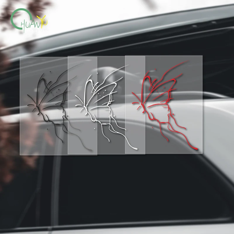 Electric car decals waterproof sun protection decoration butterfly car body stickers large area scratches cover up battery car