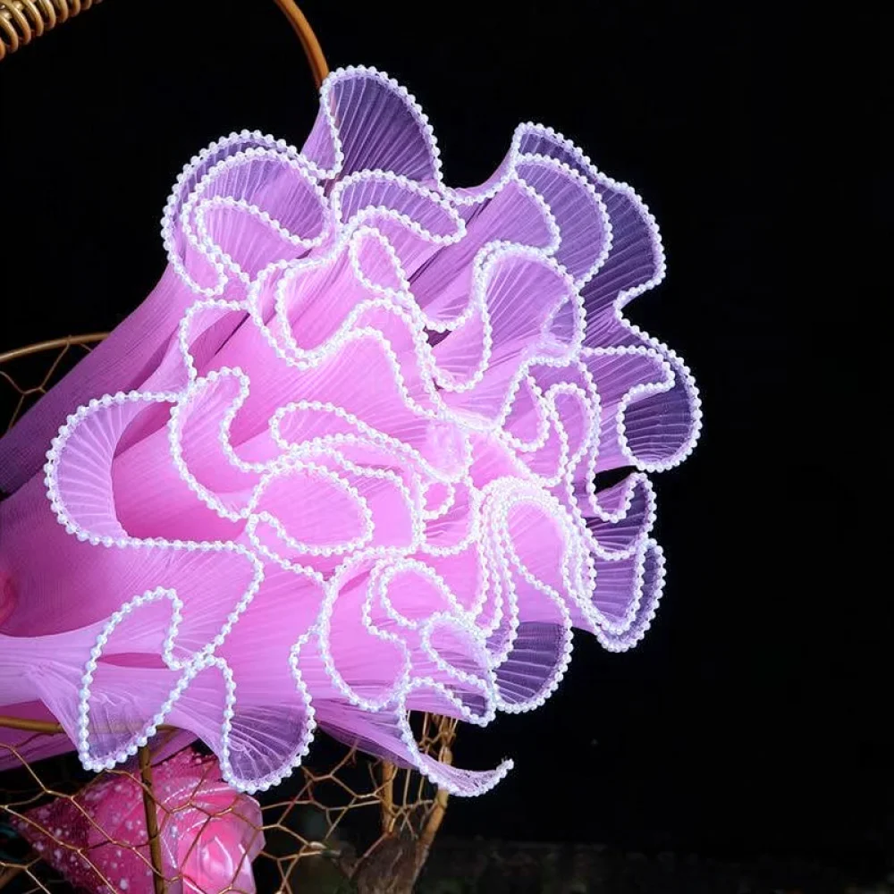 Papercraft Supply Ribbon - ริบบิ้นตาข่ายลายคลื่นสำหรับตกแต่ง ห่อดอกไม้ ห่อของขวัญงานแต่งงาน วัสดุสำหรับงานฝีมือ DIY อุปกรณ์ตกแต่งดอกไม้