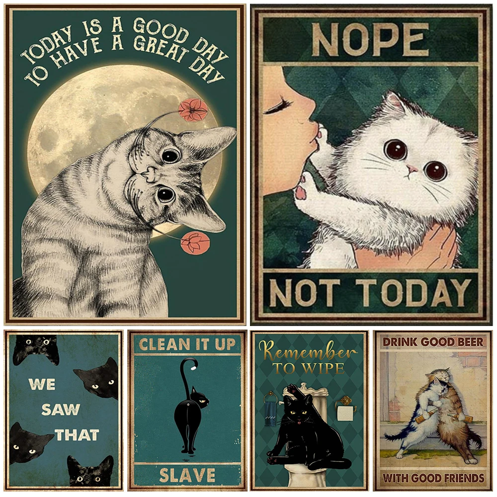 Afiche con citas de cocina con forma de mariposa, niña, gato, café, glúteos bonitos de los años 80, cuadro sobre lienzo para pared inspirador, casa Kawaii, foto decorativa