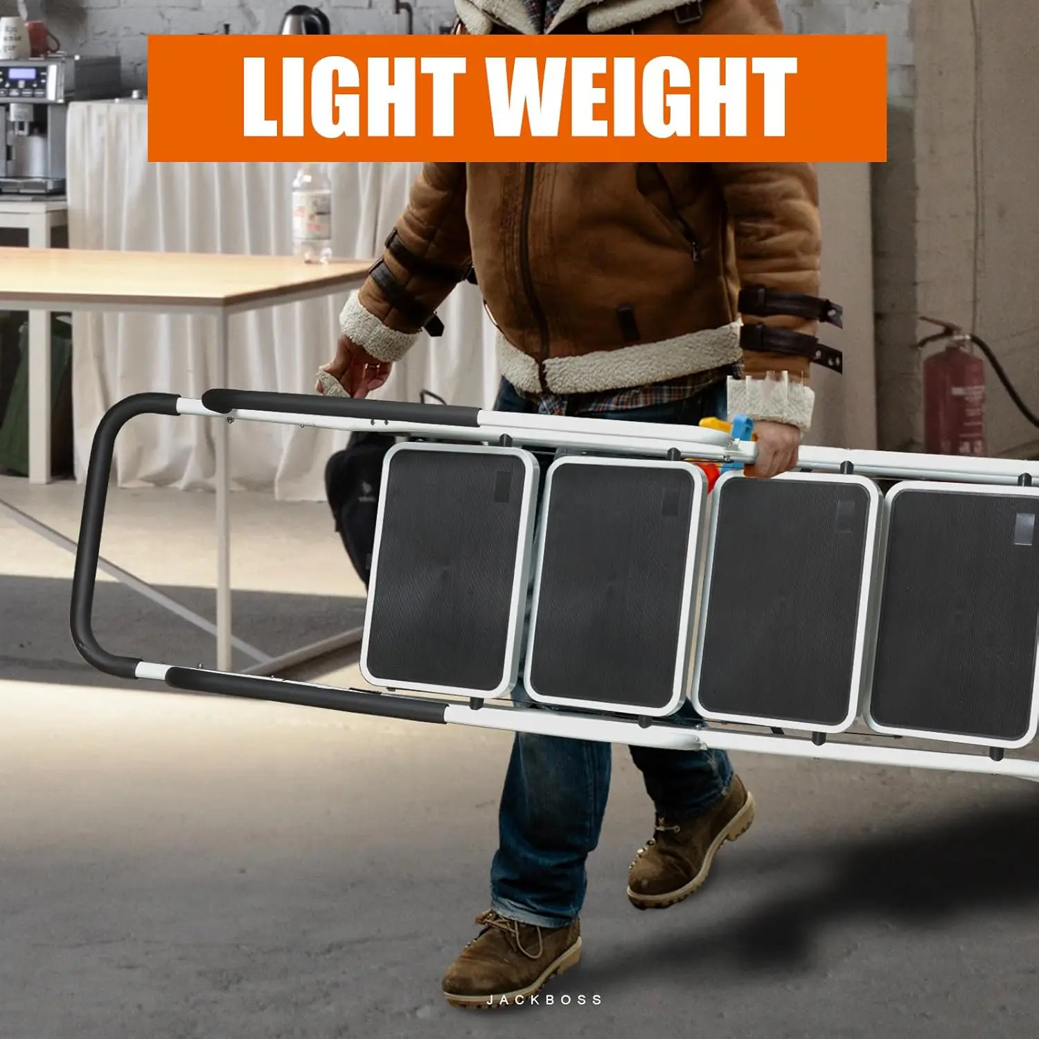 4 Step Ladder Folding Lightweight with Handrails Anti-Slip Pedal 400 lbs Capacity for Home Office Kitchen Garage