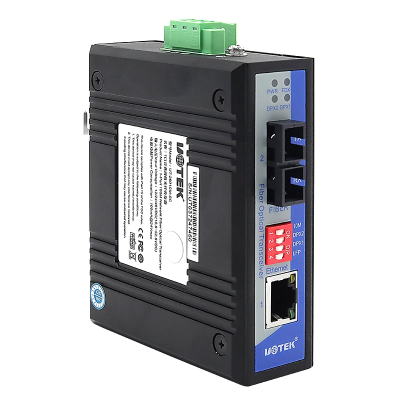 UOTEK UT-2601 10/100M Jaringan Serat Optik Transceiver dengan 1 Port Serat Optik dan I RJ45 Port