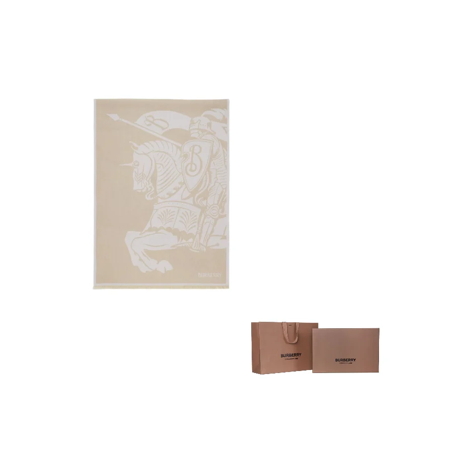 Bufandas de Lana Tejida Burberry para Mujer, Color Beige, 80937501
