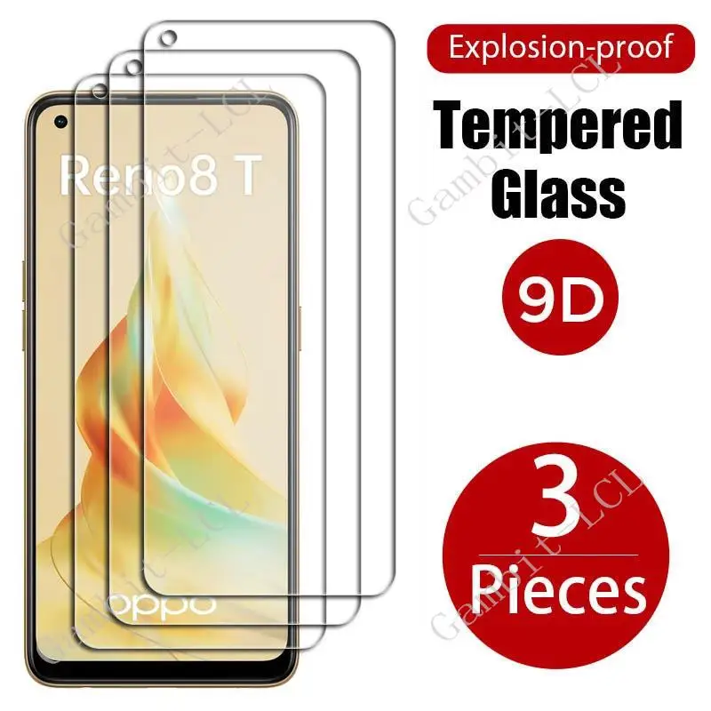 3PCS For OPPO Reno8 T 4G Tempered Glass Protective On OPPOReno8T Reno8T Reno 8T CPH2481 6.43