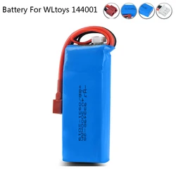 7.4V 3000mAh rechargeable Lipo Battery for Wltoys 144001 RC toy car spare parts 7.4V 2S high capacity RC toy Battery with T Plug