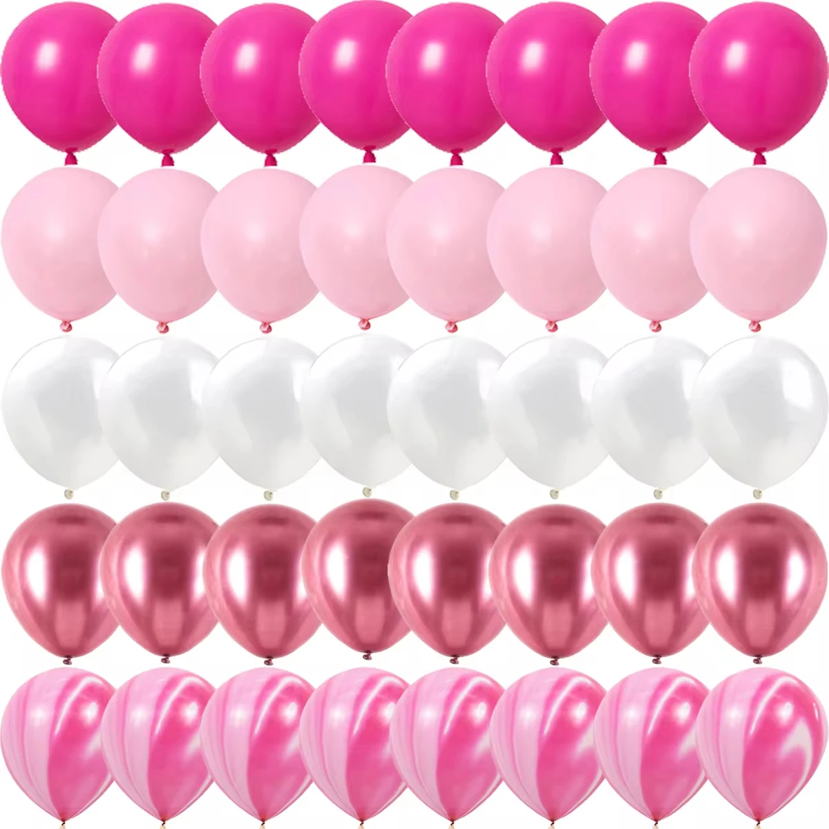 Rose Pink lateks logam Confetti balon konfeti dekorasi pernikahan Matte Globos dekorasi pesta ulang tahun baru