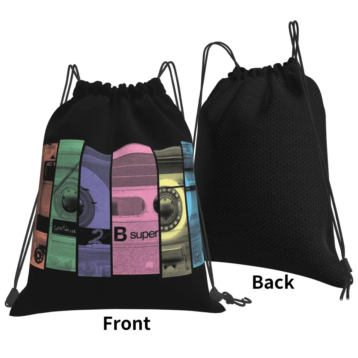 Mix Tape 1.0 Backpacks Multi-function Portable Drawstring Bags Storage Bag Book Bags For Man Woman Students